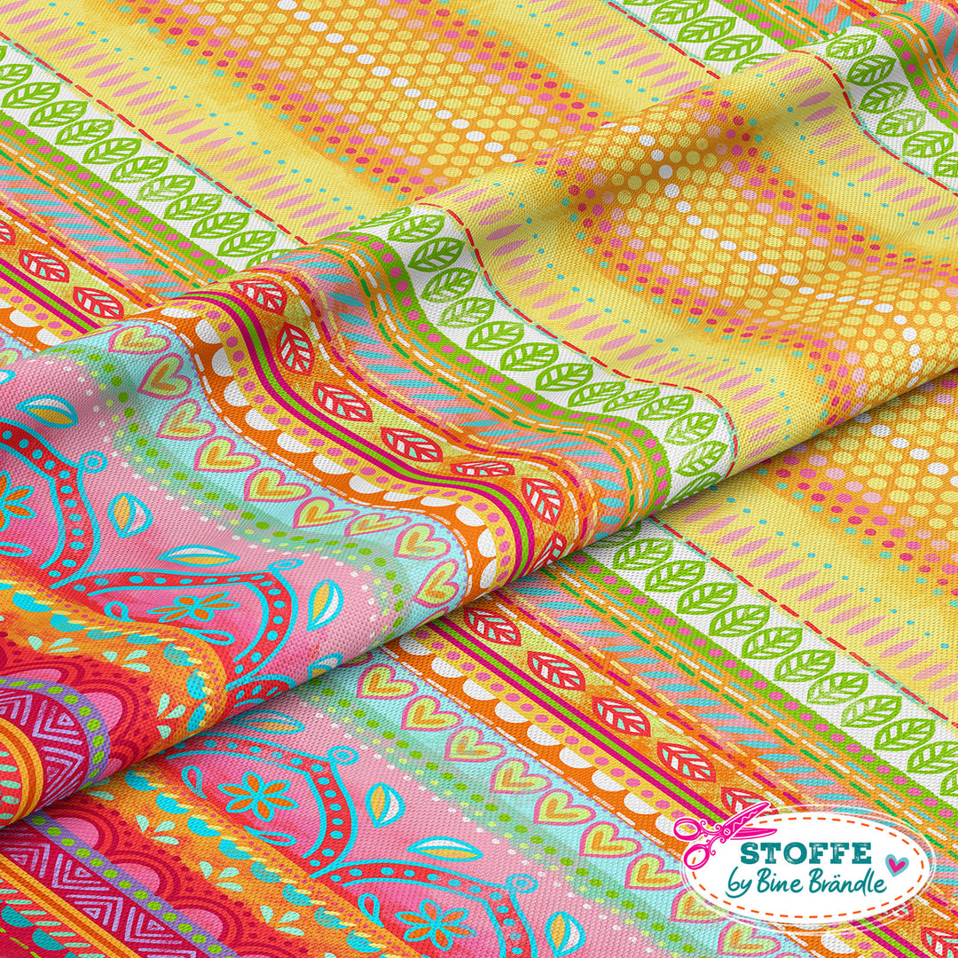 Boho-Bordüren orange – Stoff