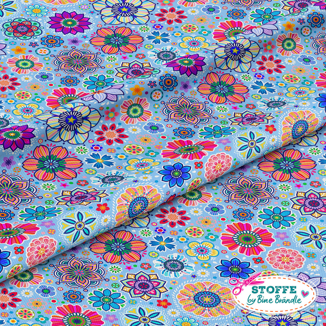 FLORA blau – Stoff