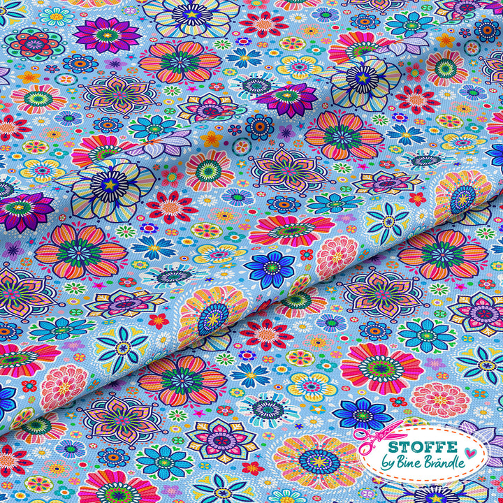 FLORA blau – Stoff