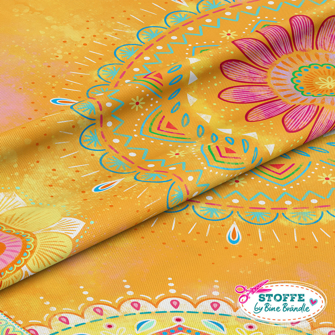 Mandalas orange – Stoff
