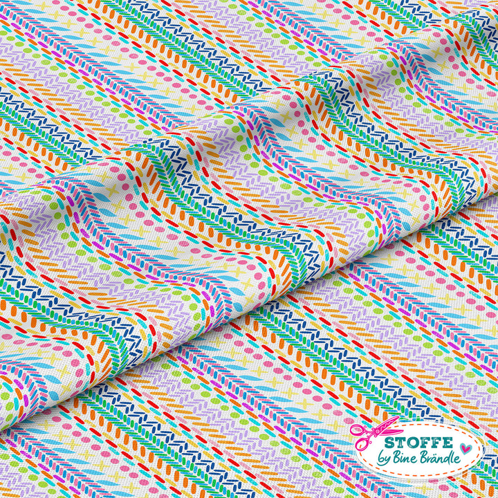 Patchwork Nähte weiß-bunt – Stoff