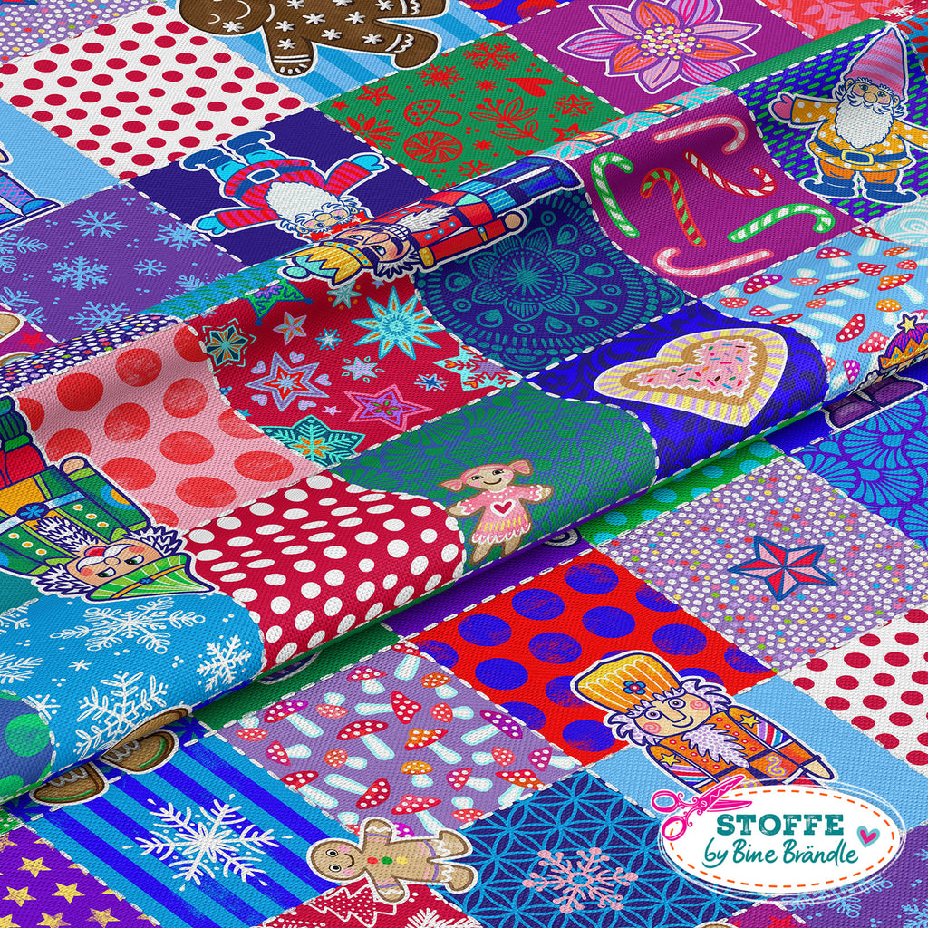 Patchwork Quadrate Weihnachten Stoff – DESDA Verlag GmbH