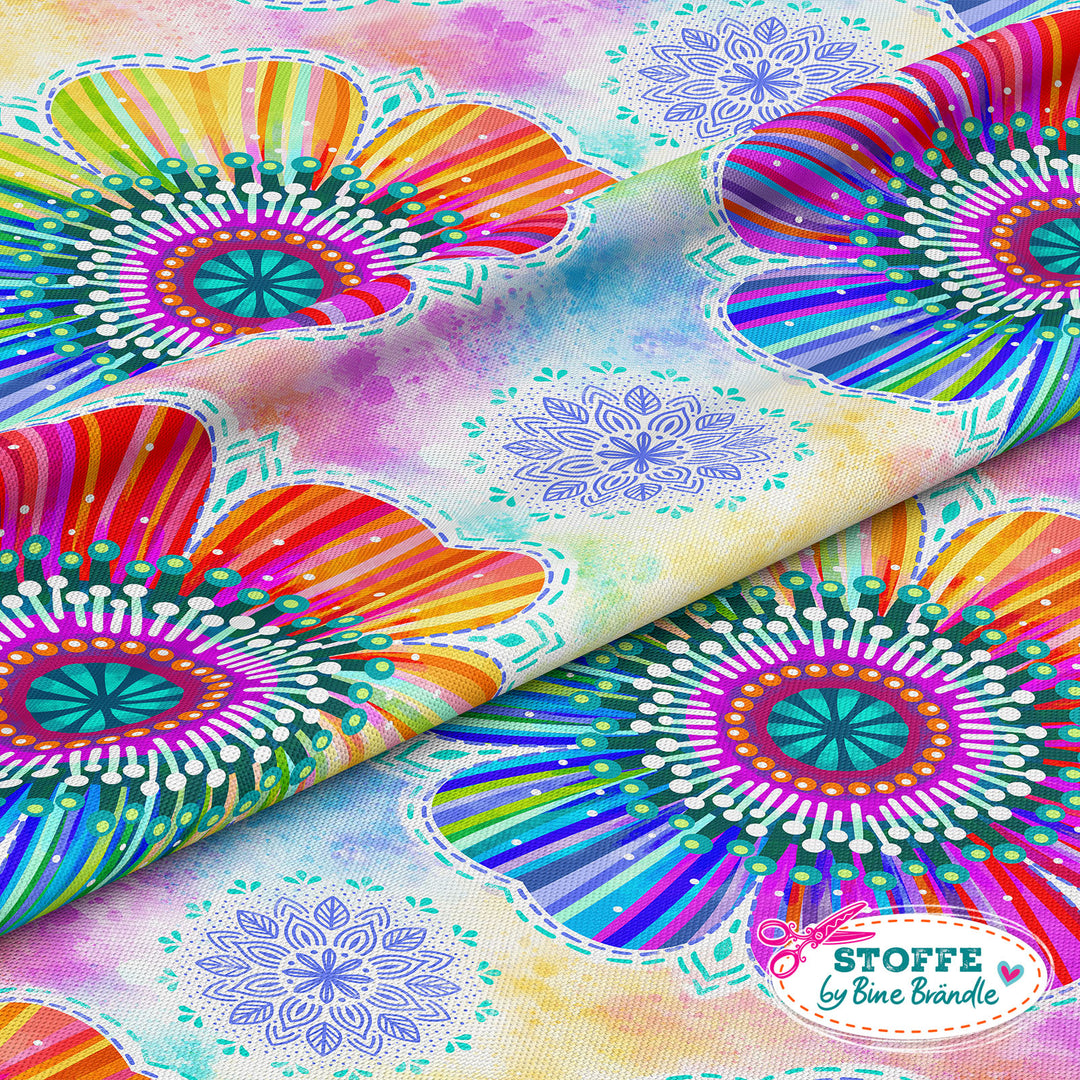 Regenbogenblume viele – Stoff