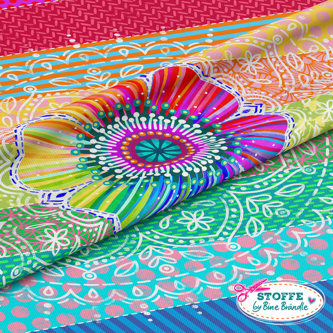 Jersey Stoff Streifen Bunt Stoff Baumwolle Jersey Mit Bunten