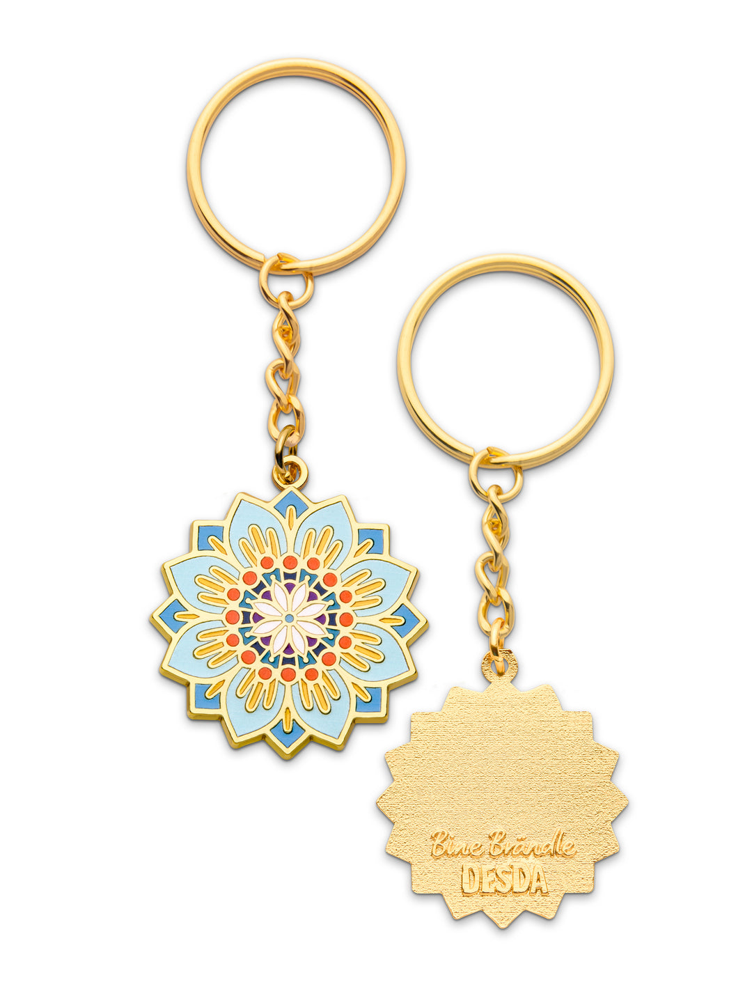 Schlüsselanhänger türkise Blume