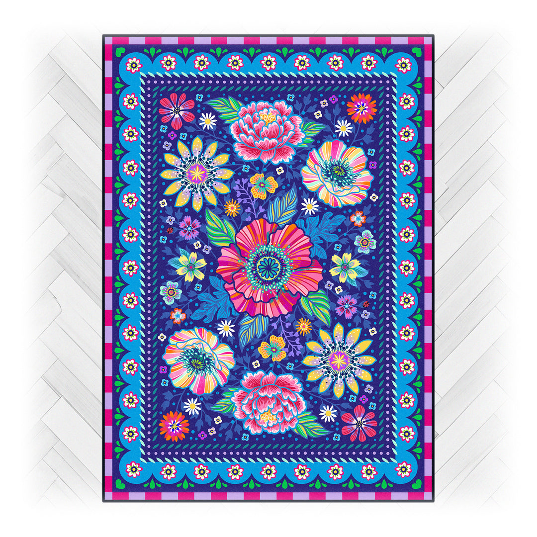 Teppich - Blumen Zauber - Blau