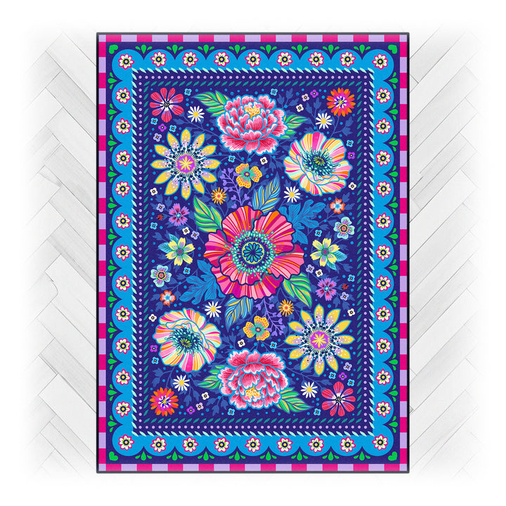 Teppich - Blumen Zauber - Blau