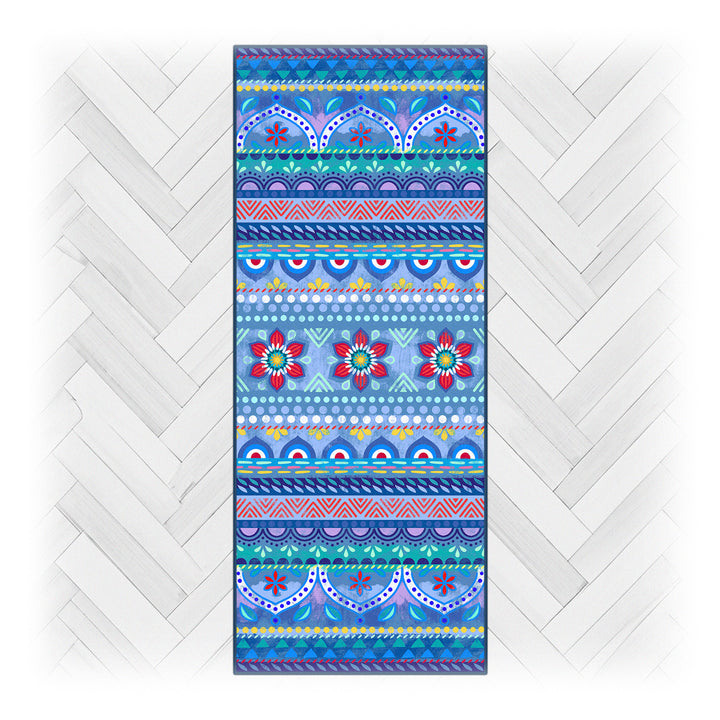 Teppich - Boho LÄUFER Blau