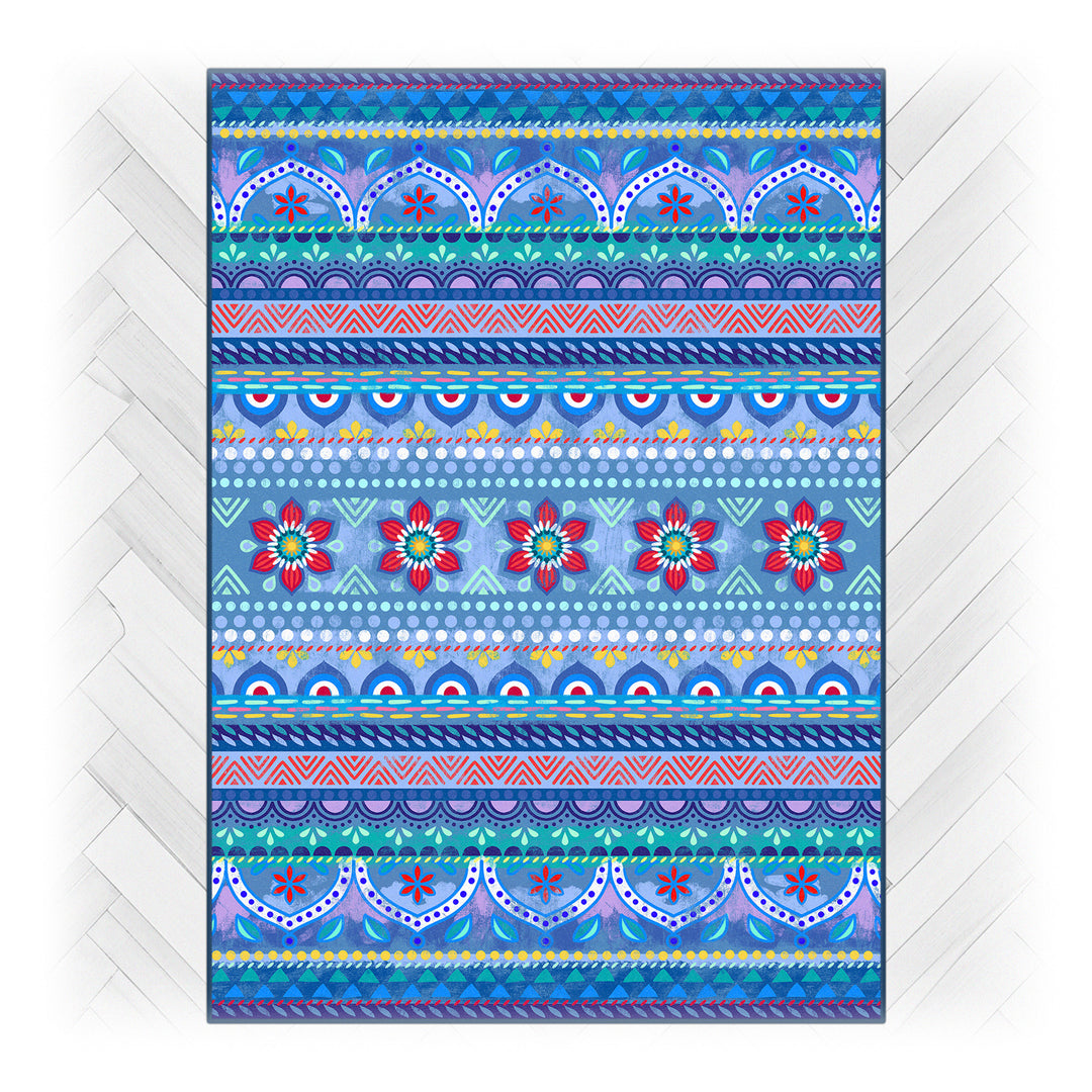 Teppich - Boho Blau