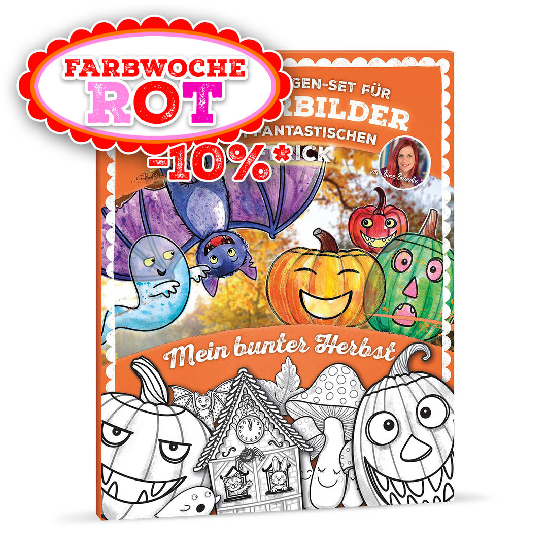 AUSMAL-VORLAGEN-SET FÜR FENSTERBILDER MIT DEM FANTASTISCHEN ÖL-TRICK Mein bunter Herbst