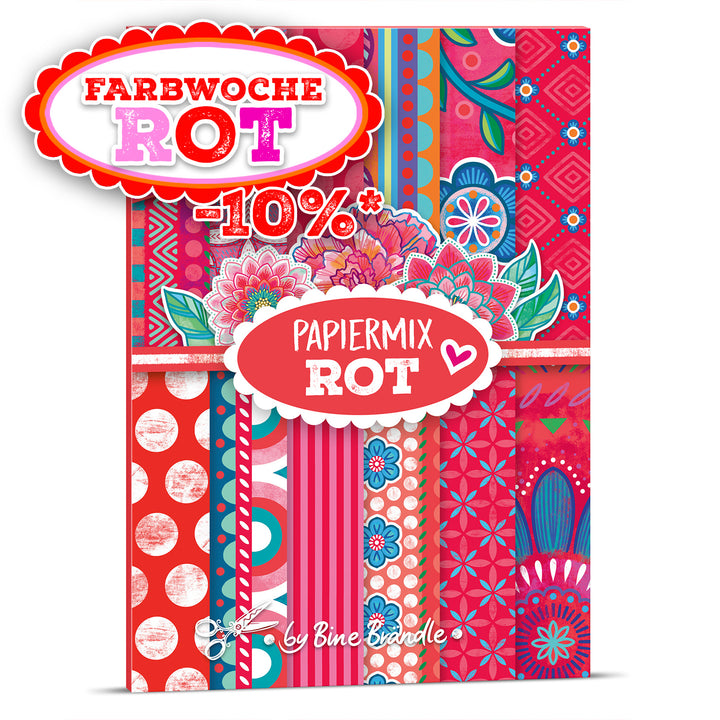 Bastel PAPIER - PAPIERMIX ROT