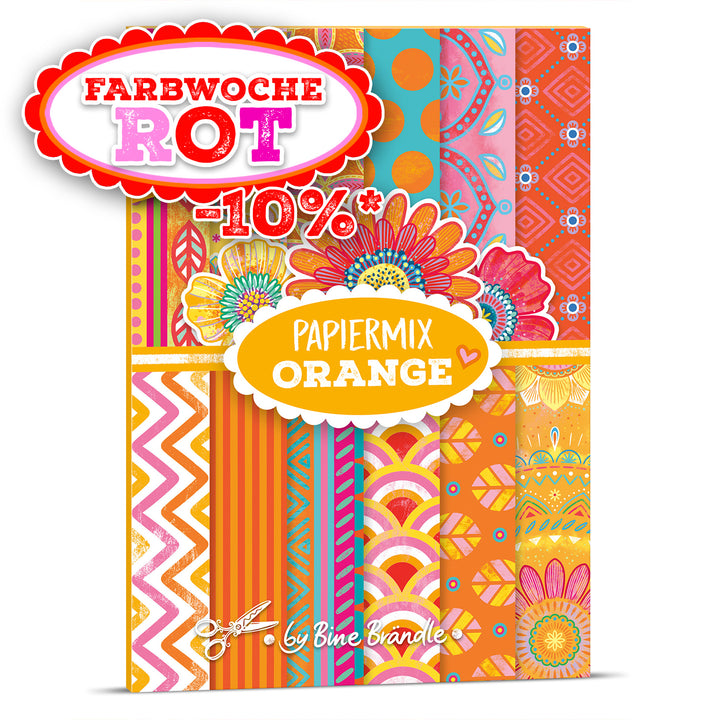 Bastel PAPIER - PAPIERMIX ORANGE