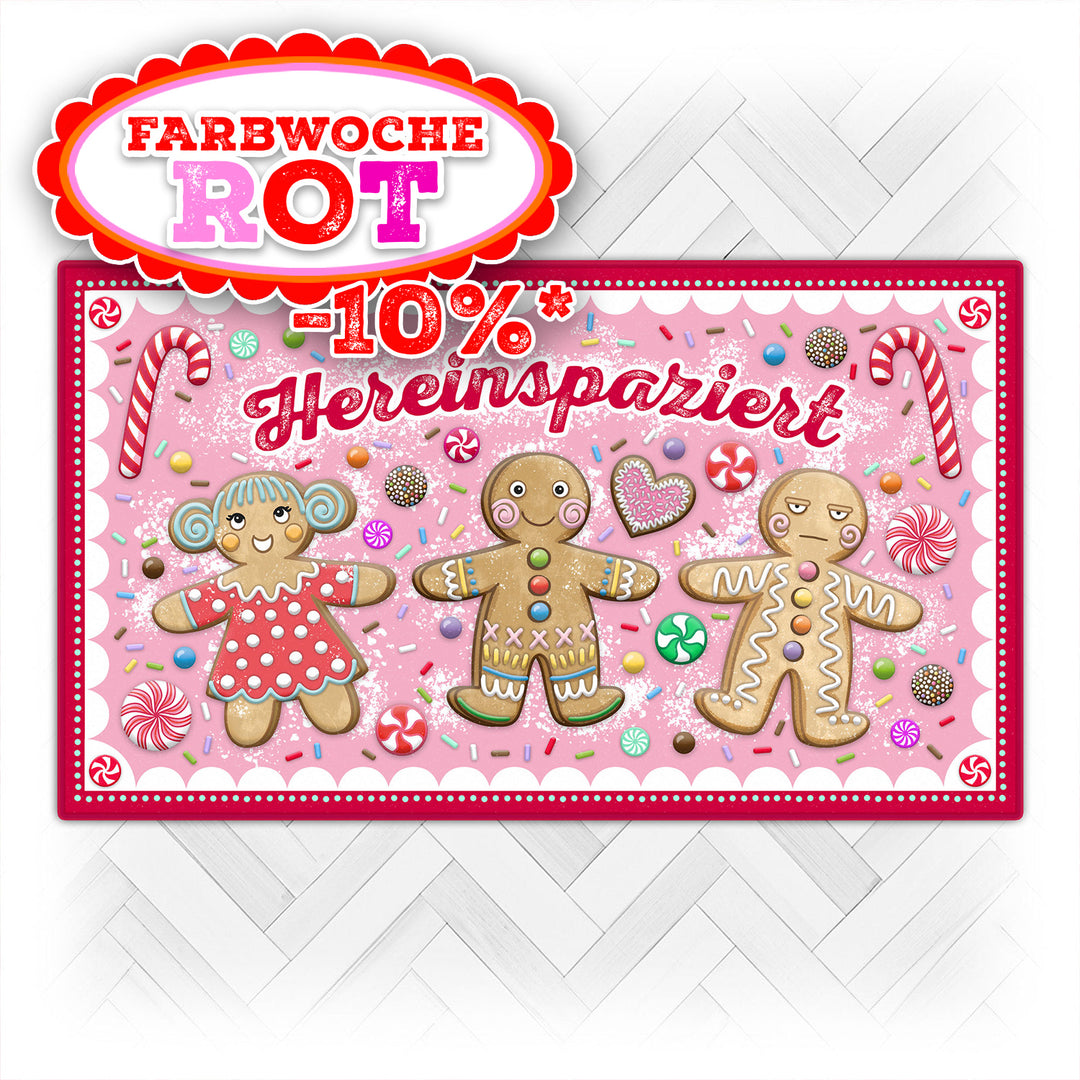 Fußmatte - Lebkuchenmännchen Rosa