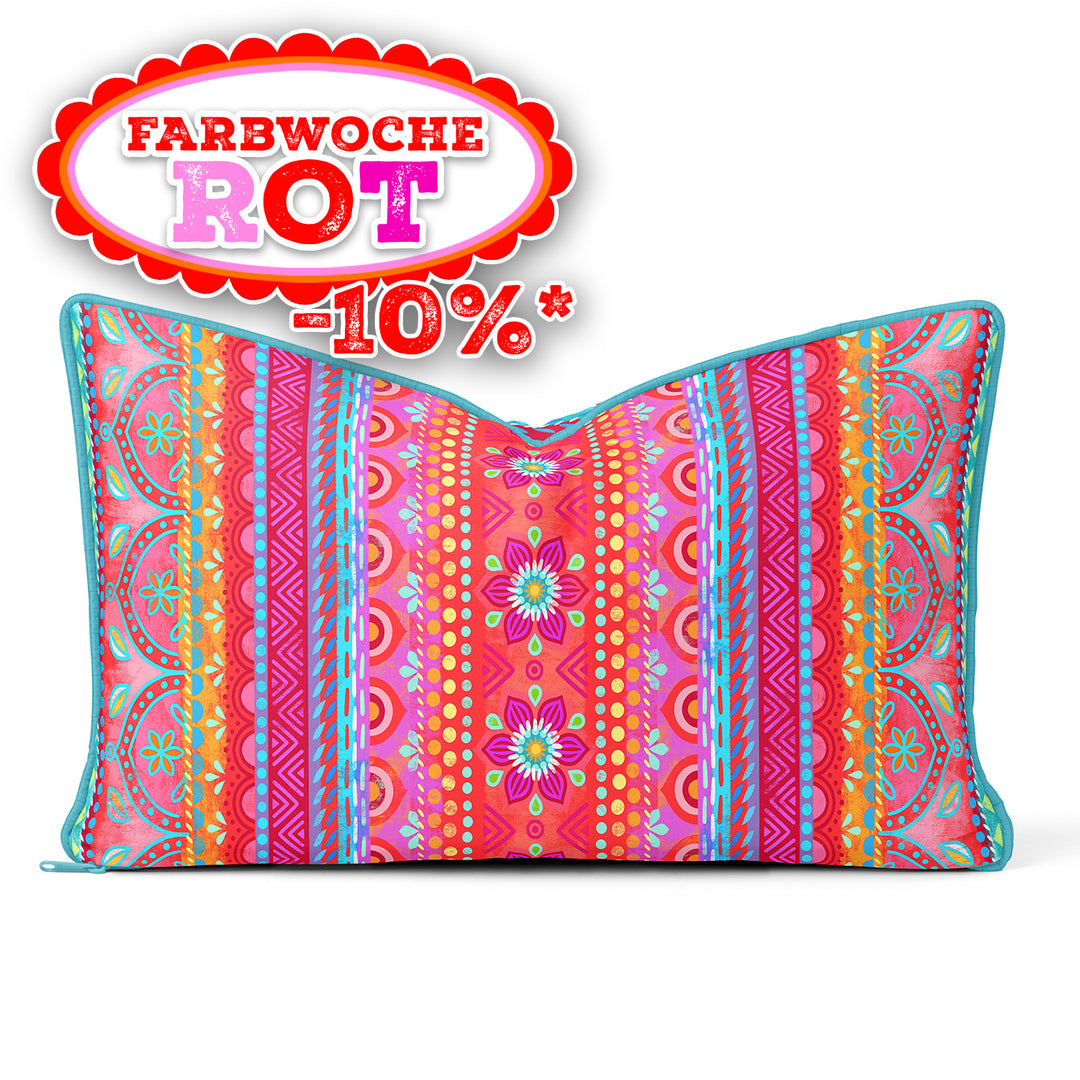 Dekokissen - Boho Pink Orange - 60 x 30 cm