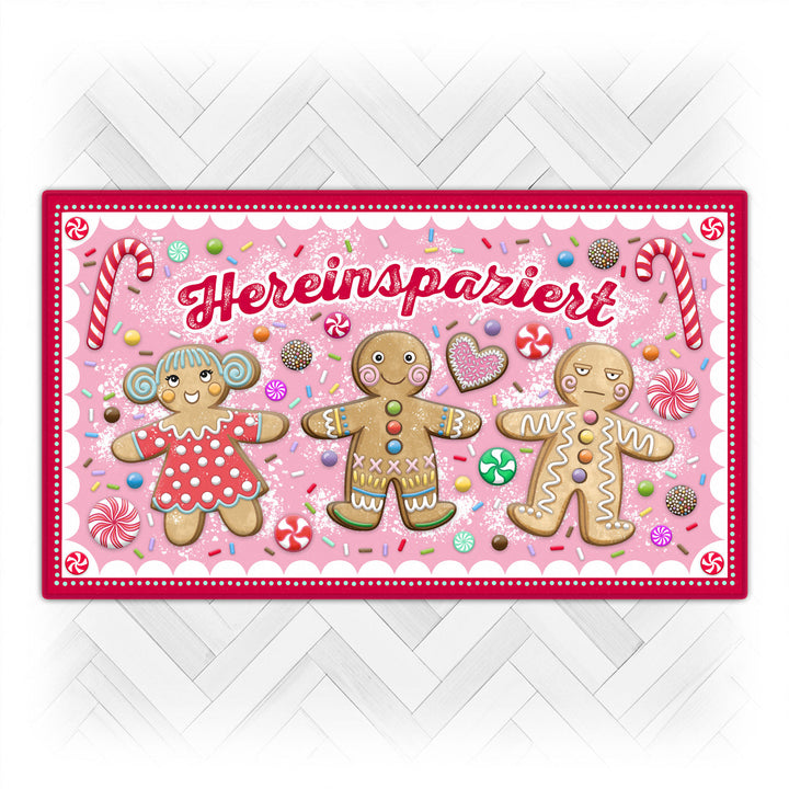Fußmatte - Lebkuchenmännchen Rosa