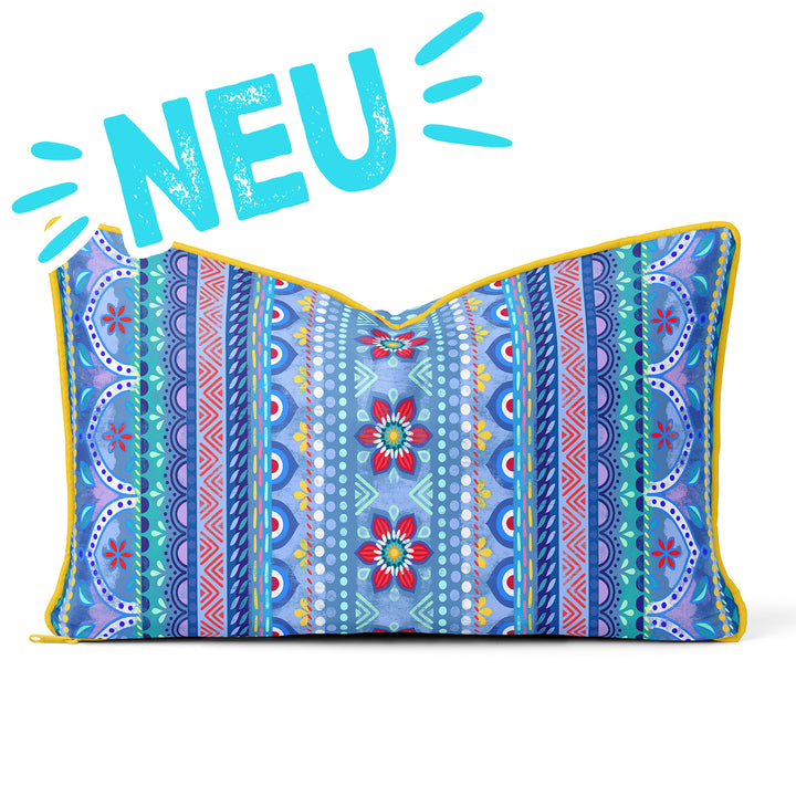Lieblingskissen – Boho blau 60 cm x 30 cm