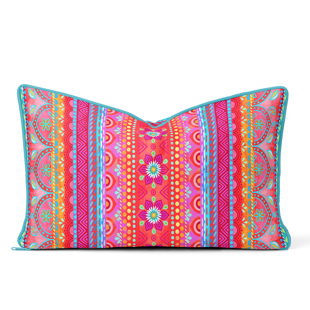 Dekokissen - Boho Pink Orange - 60 x 30 cm