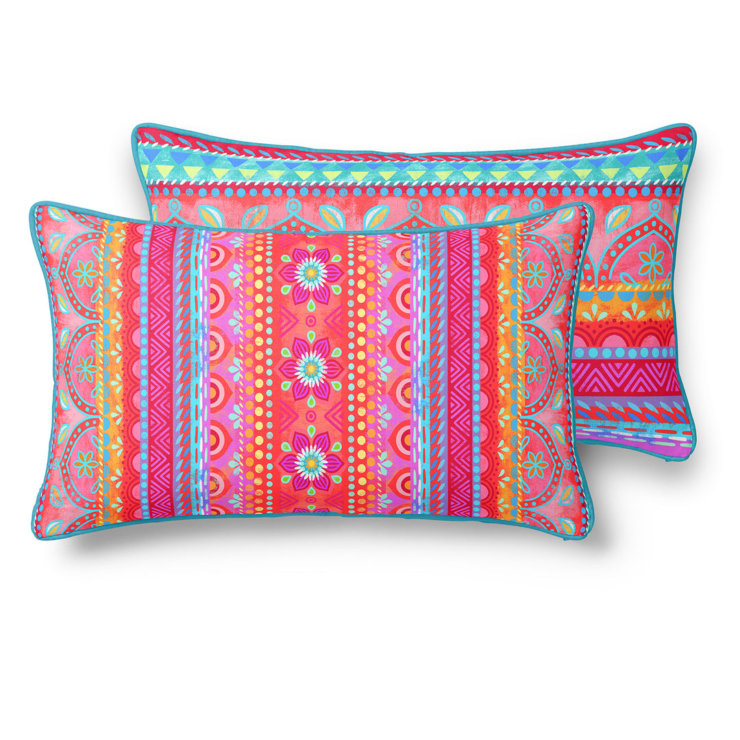 Dekokissen - Boho Pink Orange - 60 x 30 cm