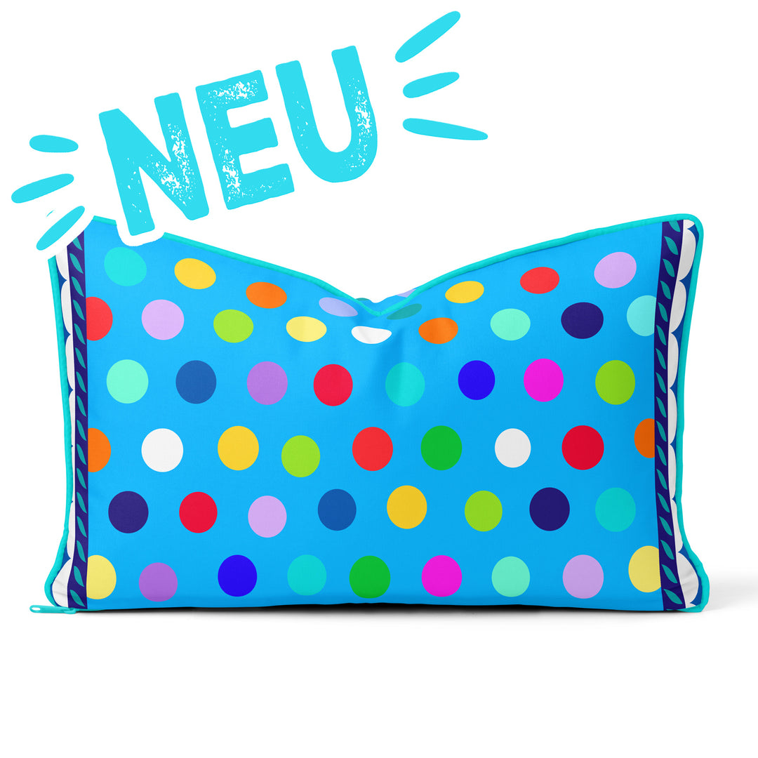 Lieblingskissen – Konfetti blau 60 cm x 30 cm