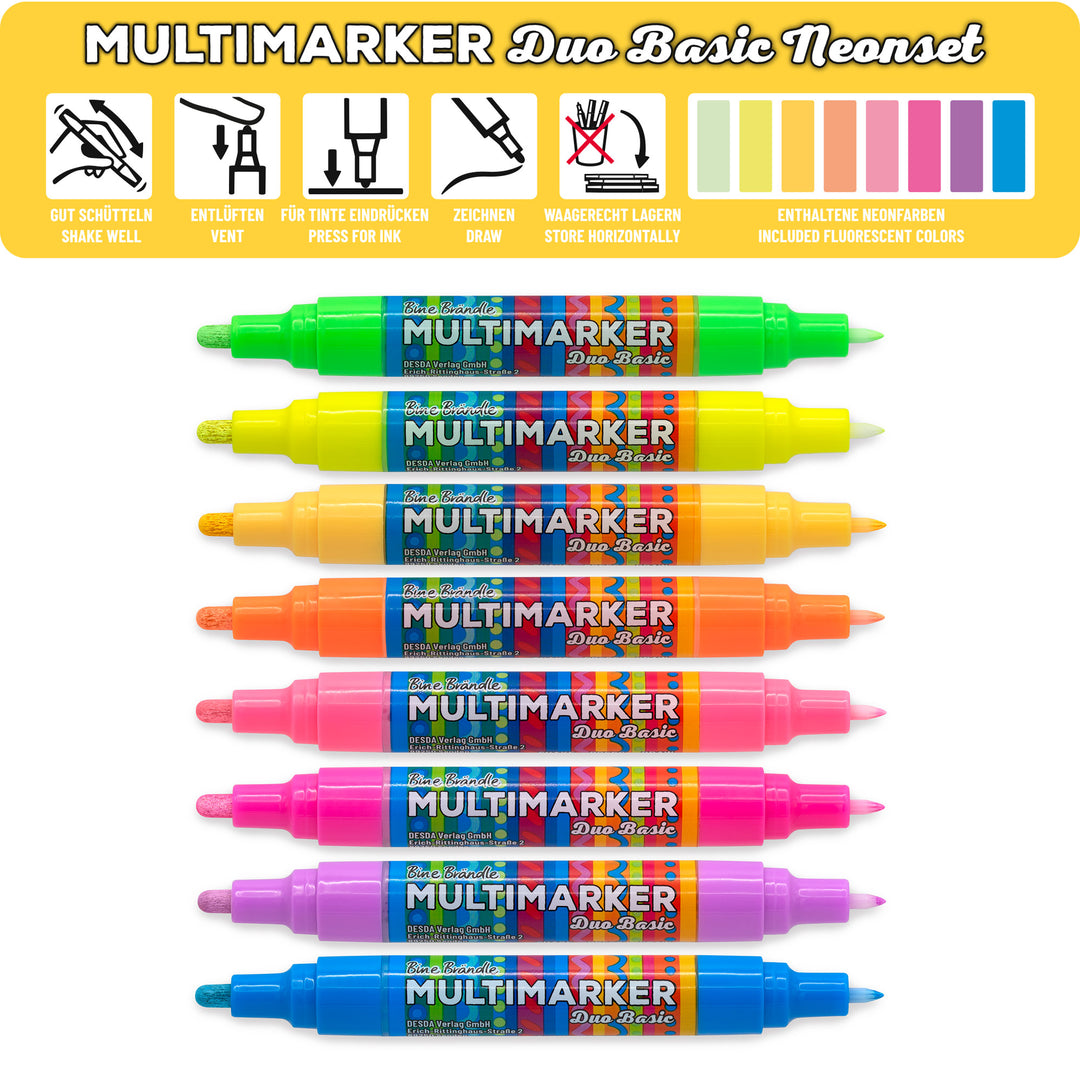 Multimarker Duo Basic Neonset	8 Stück