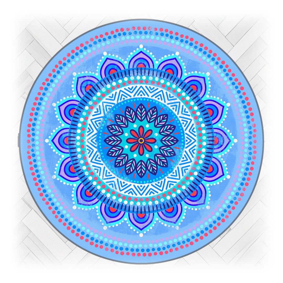 Teppich - Mandala-hellblau