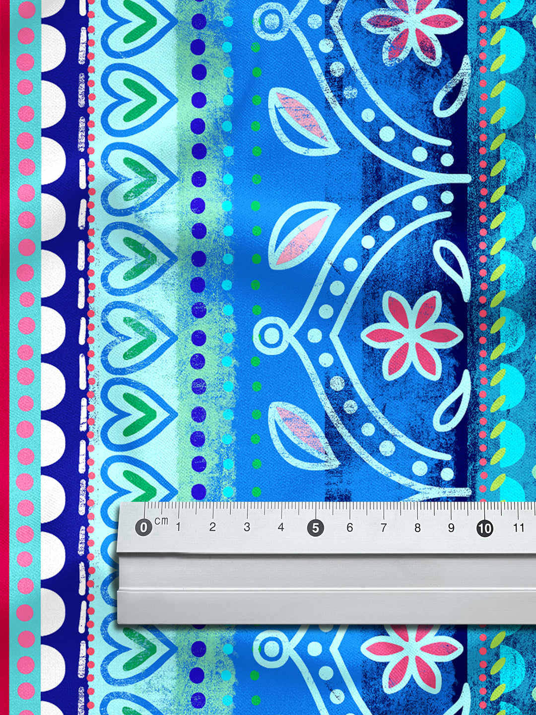 Boho-Bordüren blau – Stoff
