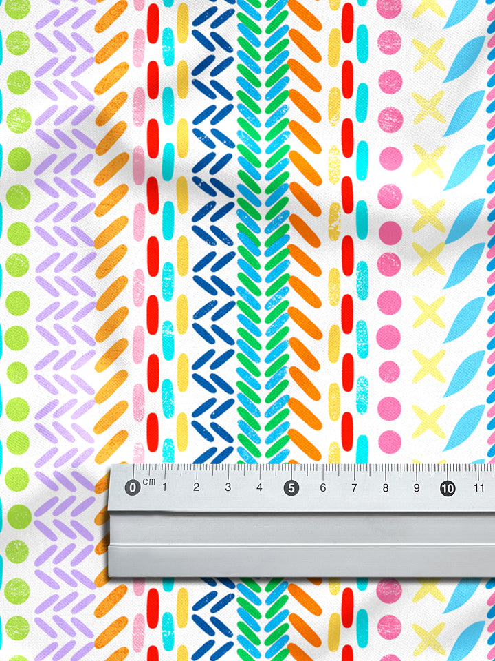 Patchwork Nähte weiß bunt - Stoff