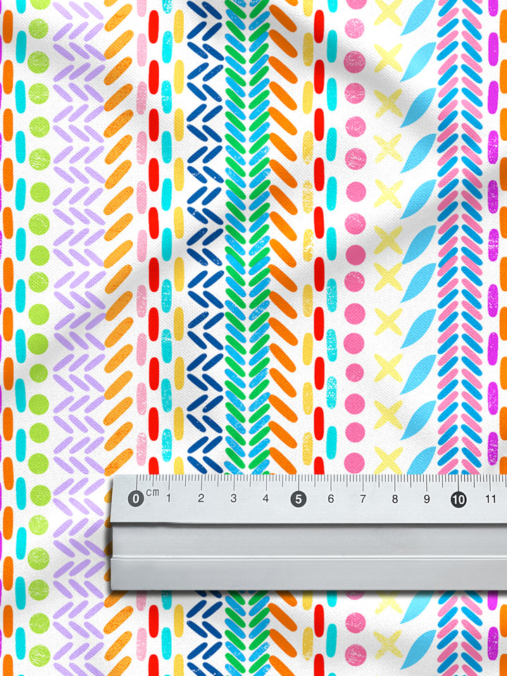 Patchwork Nähte weiß-bunt – Stoff