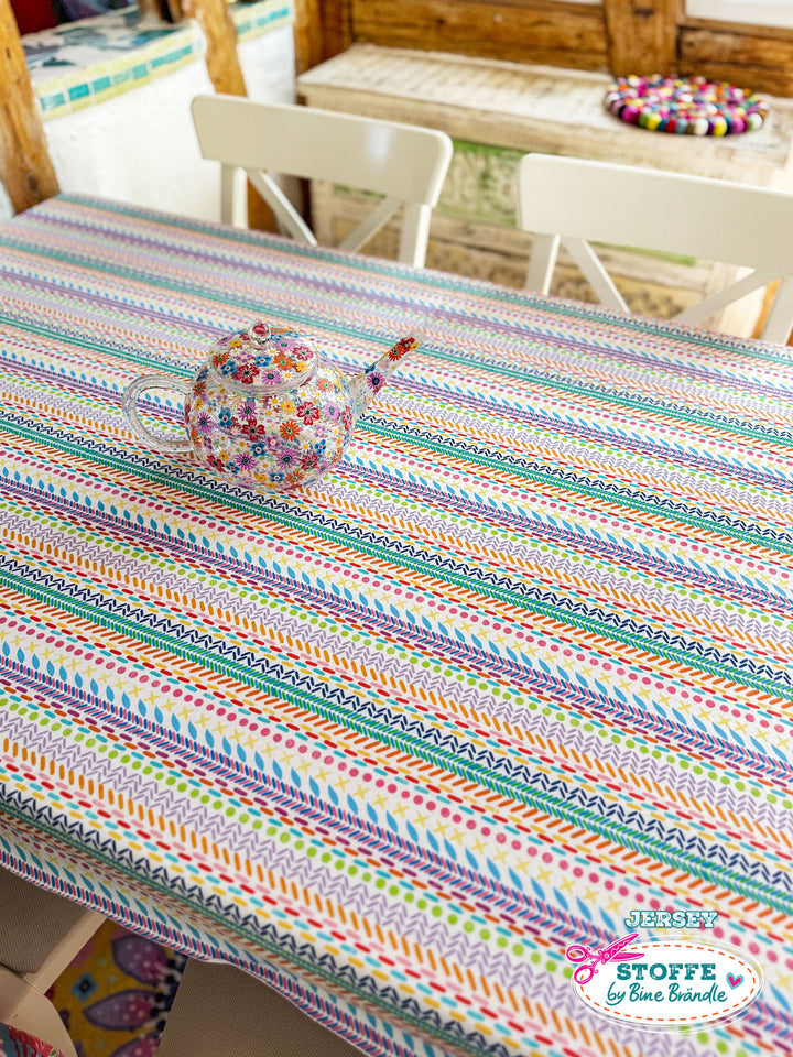 Patchwork Nähte weiß-bunt – Stoff