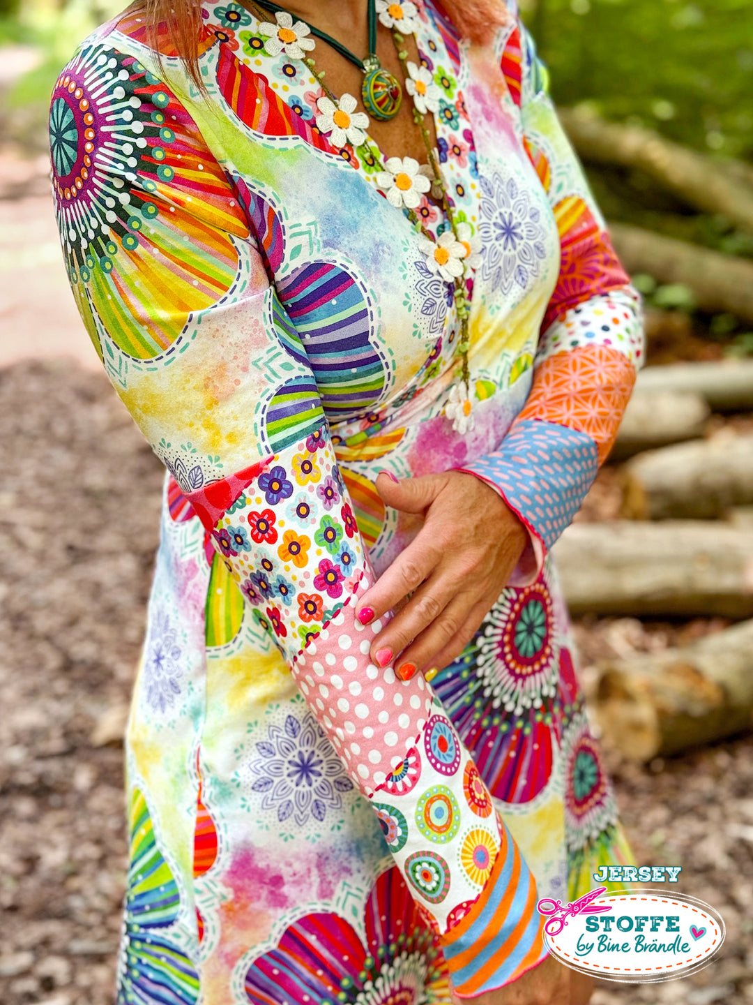 Regenbogenblume viele – Stoff