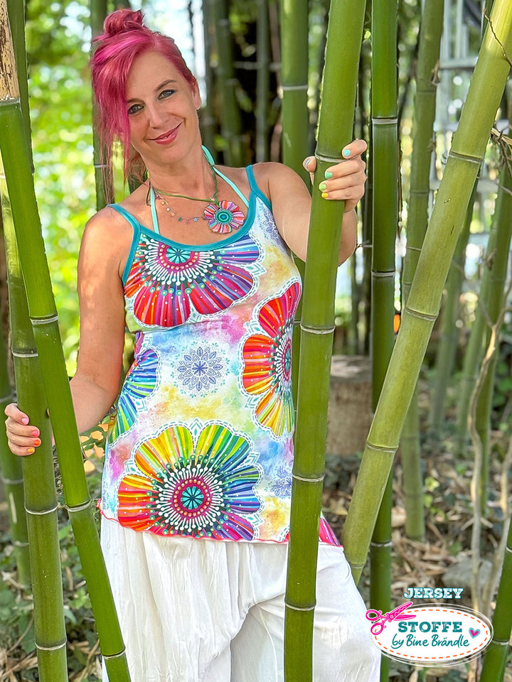 Regenbogenblume viele – Stoff