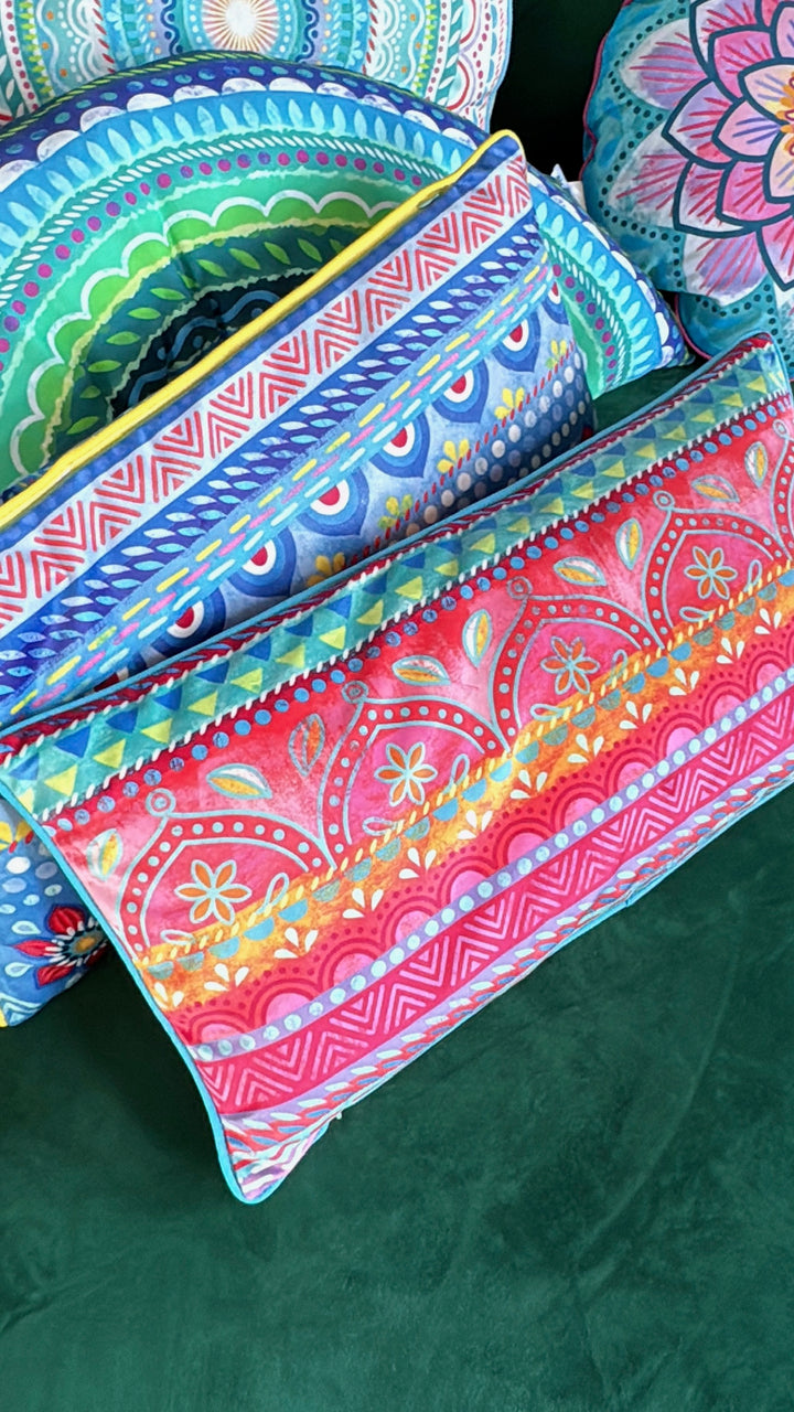 Dekokissen - Boho Pink Orange - 60 x 30 cm