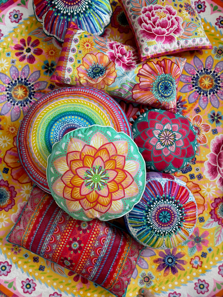 Dekokissen - Boho Pink Orange - 60 x 30 cm