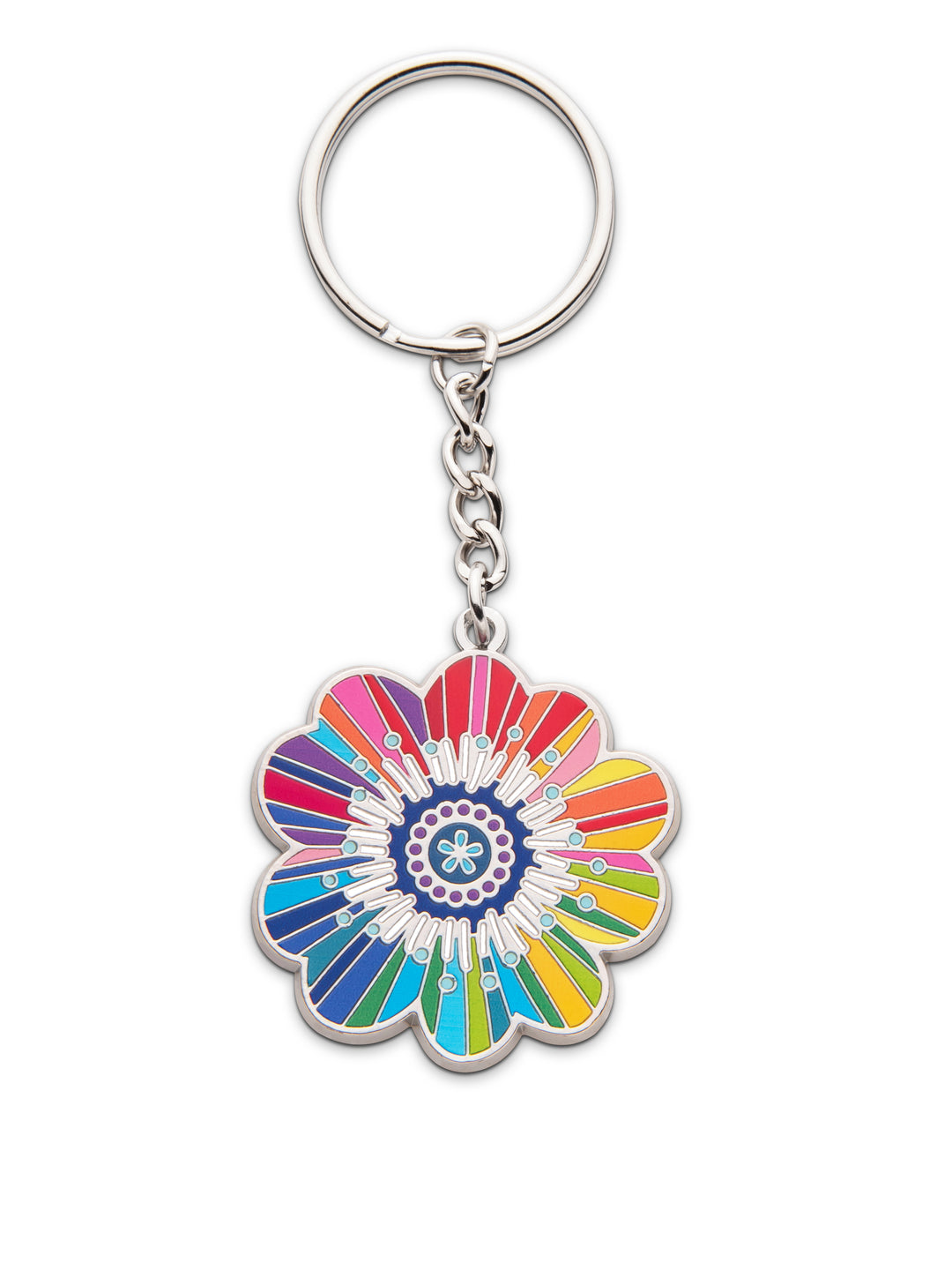 Schlüsselanhänger Blume Regenbogen