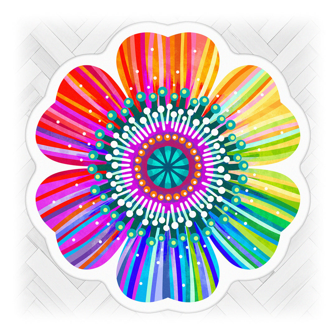 Teppich - Regenbogenblume Rund