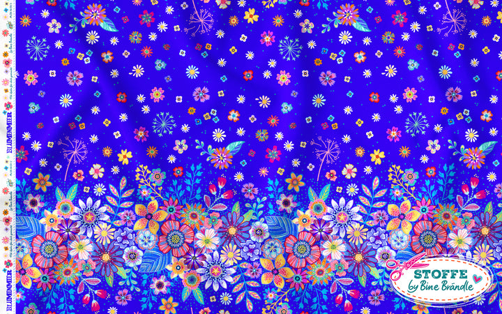 Blumenmeer Dunkelblau – Stoff