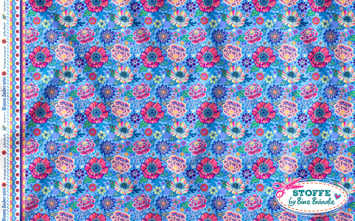 Blumenzauber MINI hellblau – Stoff