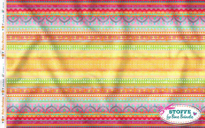 Boho-Bordüren orange – Stoff