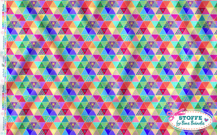 Dreiecke bunt - Stoff