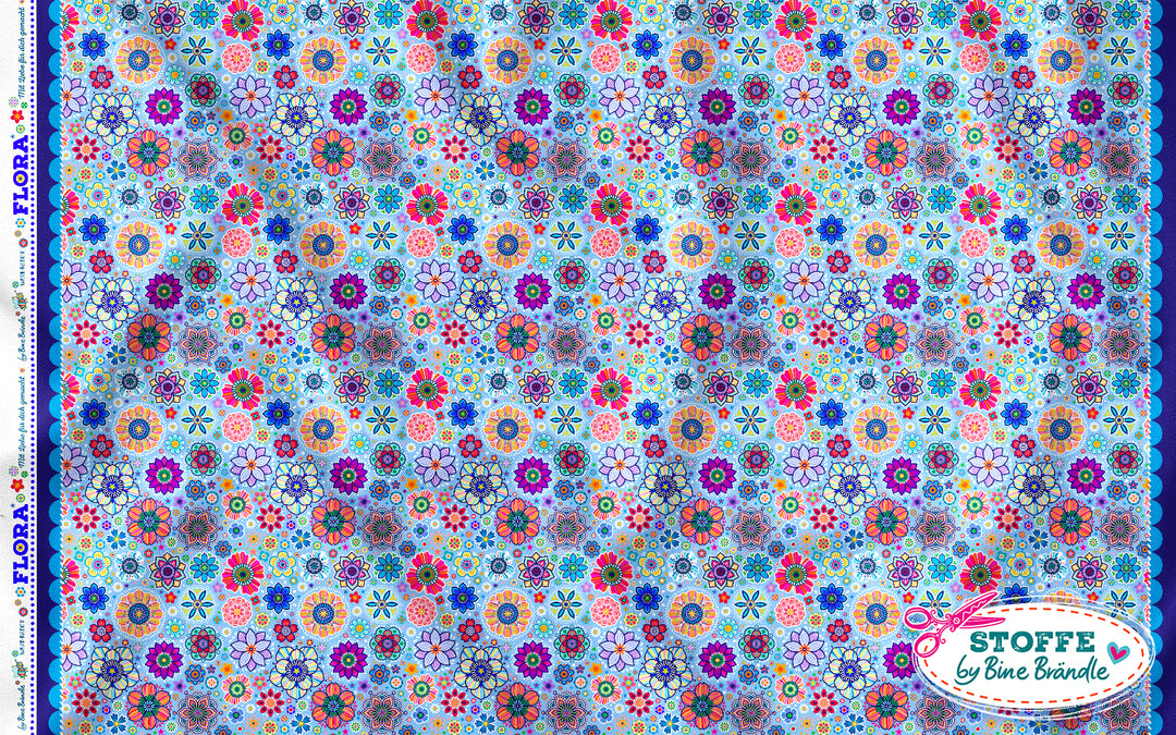 FLORA blau – Stoff