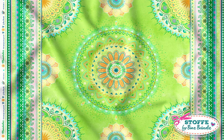 Mandalas grün – Stoff