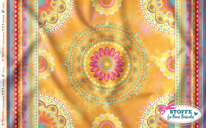Mandalas orange – Stoff