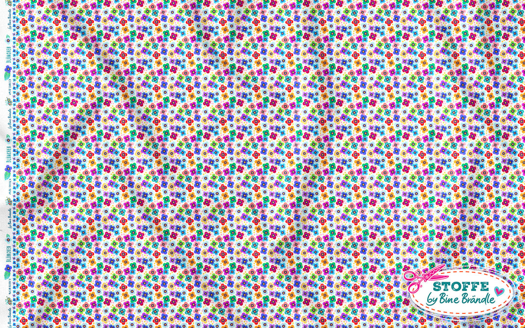 Miniblümchen bunt - Stoff