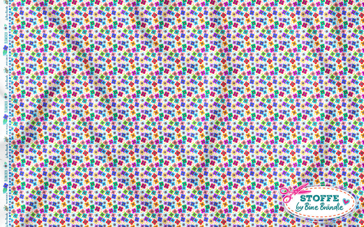 Miniblümchen bunt - Stoff