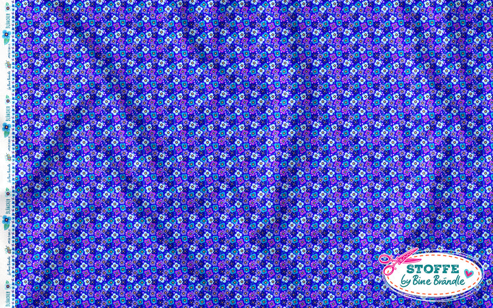 Miniblümchen dunkelblau – Stoff