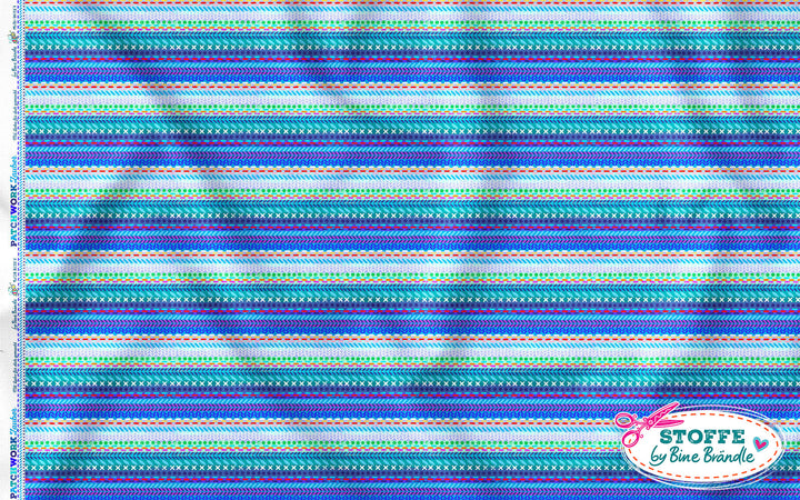 Patchwork Nähte blau - Stoff