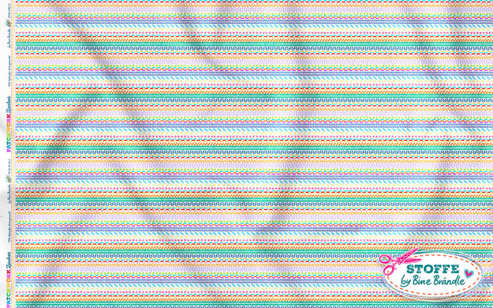 Patchwork Nähte weiß bunt - Stoff