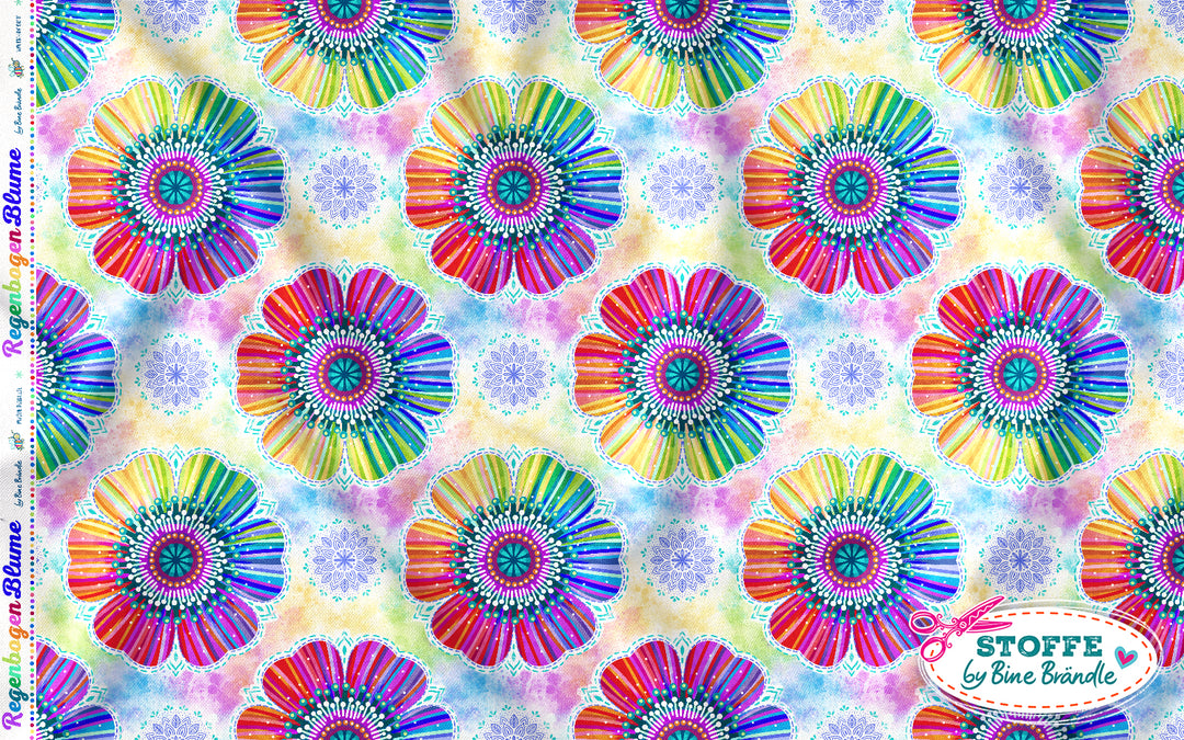 Regenbogenblume viele – Stoff