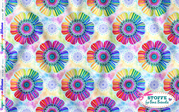 Regenbogenblume viele – Stoff
