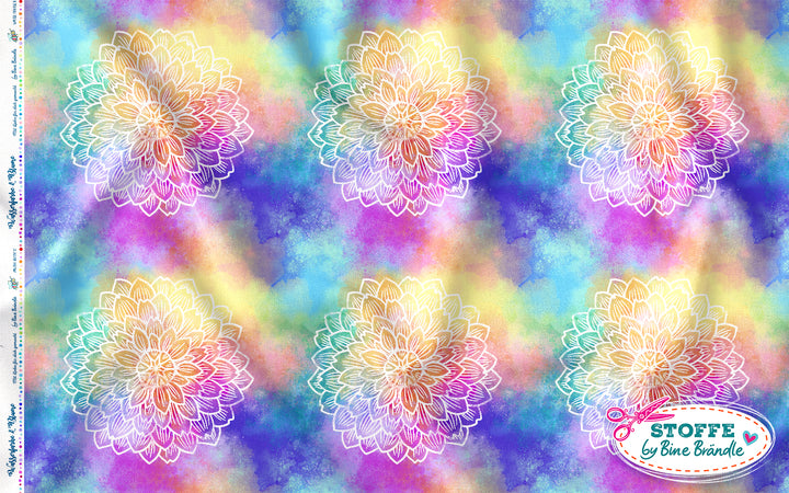 Wasserfarbe und Blume – Stoff